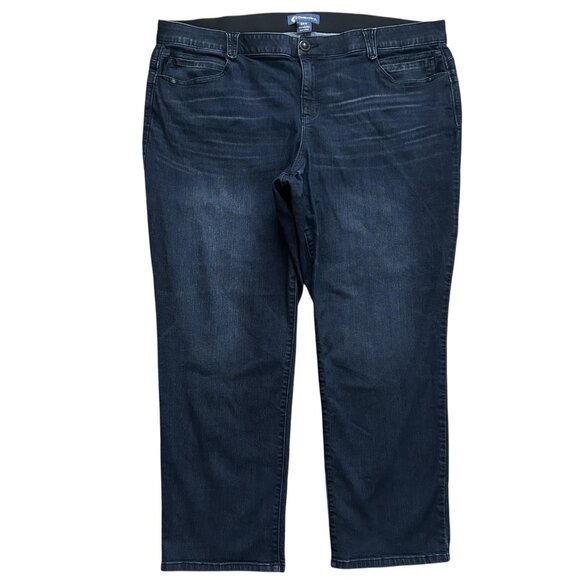 Democracy Jeans Womens 24W Ab Solution Stretch Denim Straight Plus Size Pants - Picture 1 of 10